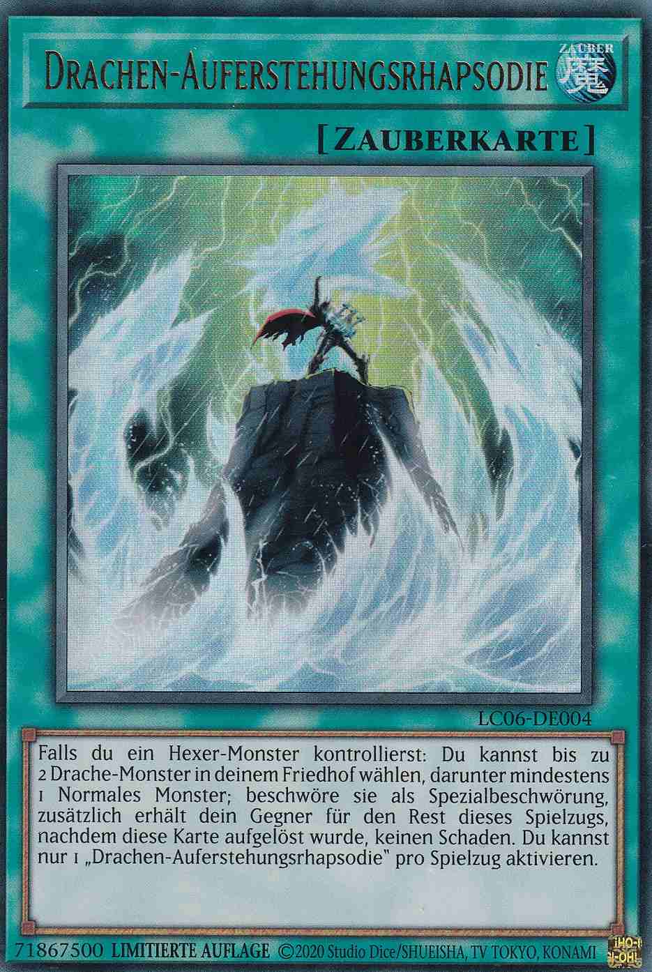 Drachen-Auferstehungsrhapsodie Ultra Rare LC06-DE004 Yugioh Karte Drachen-Auferstehungsrhapsodie LC06-DE004 ist in Ultra Rare Yu-Gi-Oh Karte aus Legendary Collection Kaiba Limitierte Auflage
