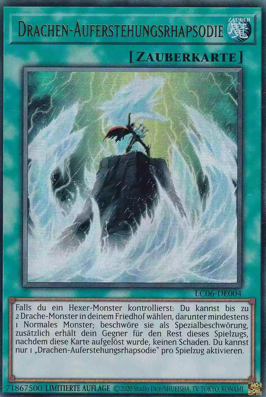 Drachen-Auferstehungsrhapsodie LC06-DE004 ist in Ultra Rare Yu-Gi-Oh Karte aus Legendary Collection Kaiba Limitierte Auflage 