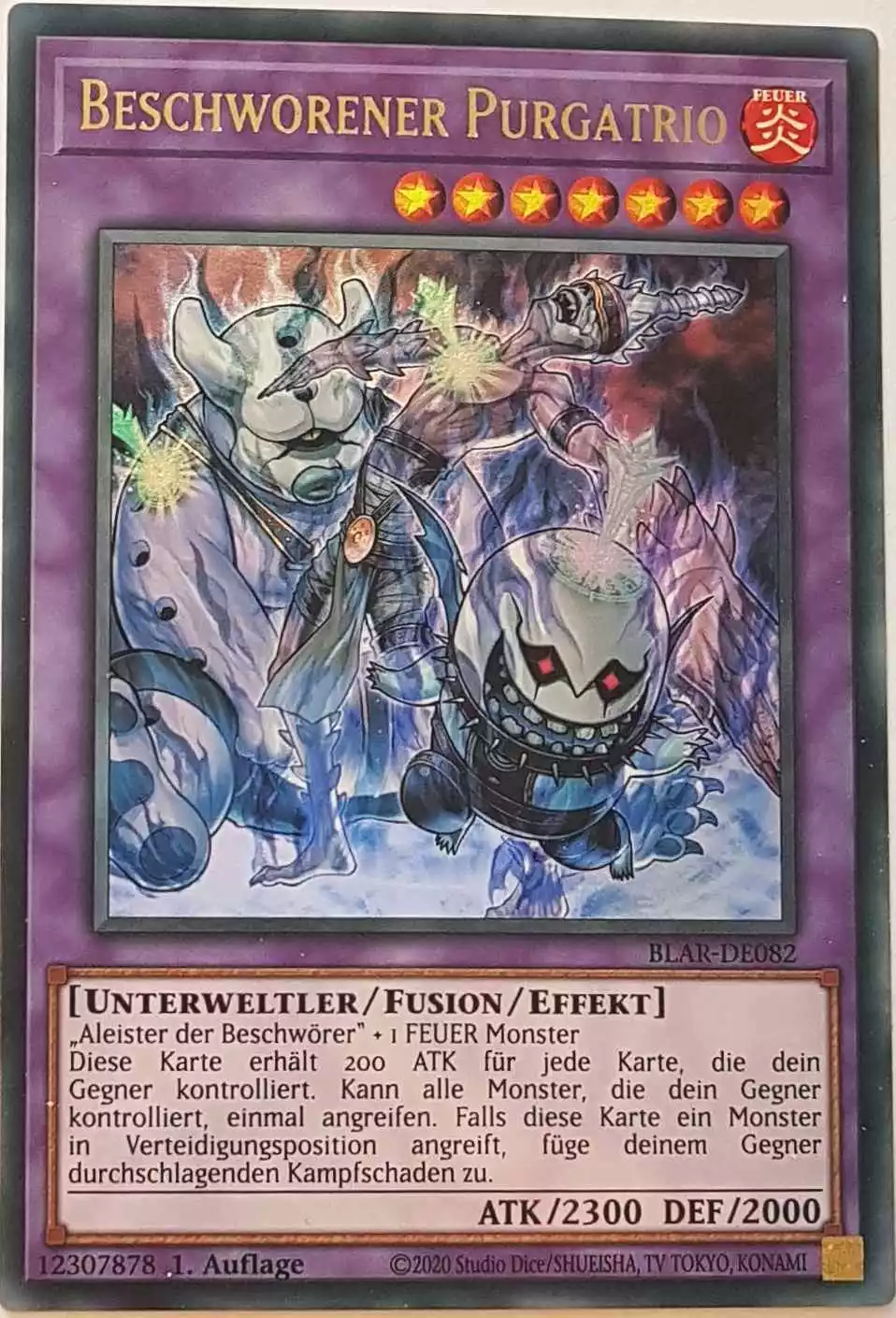 Beschworener Purgatrio BLAR-DE082 ist in Ultra Rare Yu-Gi-Oh Karte aus Battles of Legend: Armageddon 1.Auflage