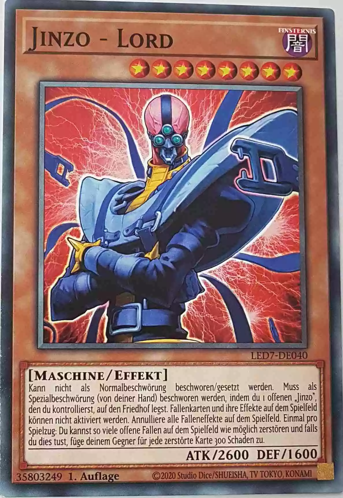 Jinzo - Lord LED7-DE040 ist in Common Yu-Gi-Oh Karte aus Legendary Duelists Rage of Ra 1.Auflage