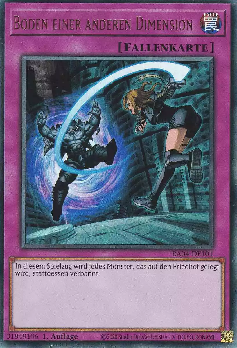 Boden einer anderen Dimension Ultra Rare RA04-DE101 Yugioh Karte Boden einer anderen Dimension RA04-DE101 ist in Ultra Rare Yu-Gi-Oh Karte aus Quarter Century Stampede 1.Auflage