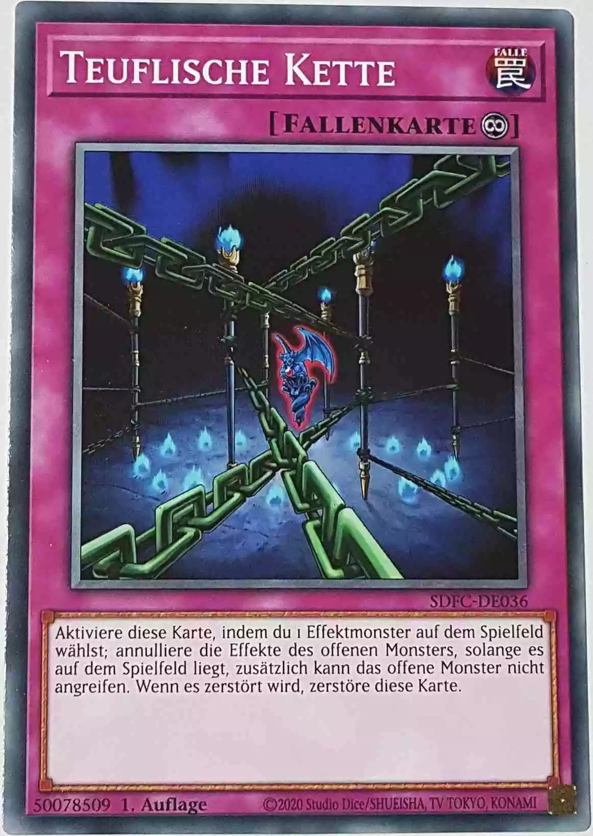 Teuflische Kette SDFC-DE036 ist in Common Yu-Gi-Oh Karte aus Freezing Chains 1.Auflage