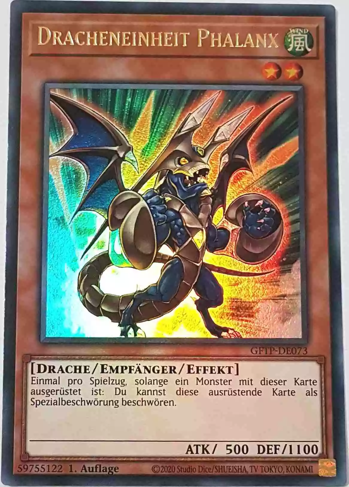 Dracheneinheit Phalanx GFTP-DE073 ist in Ultra Rare Yu-Gi-Oh Karte aus Ghost From The Past 1.Auflage