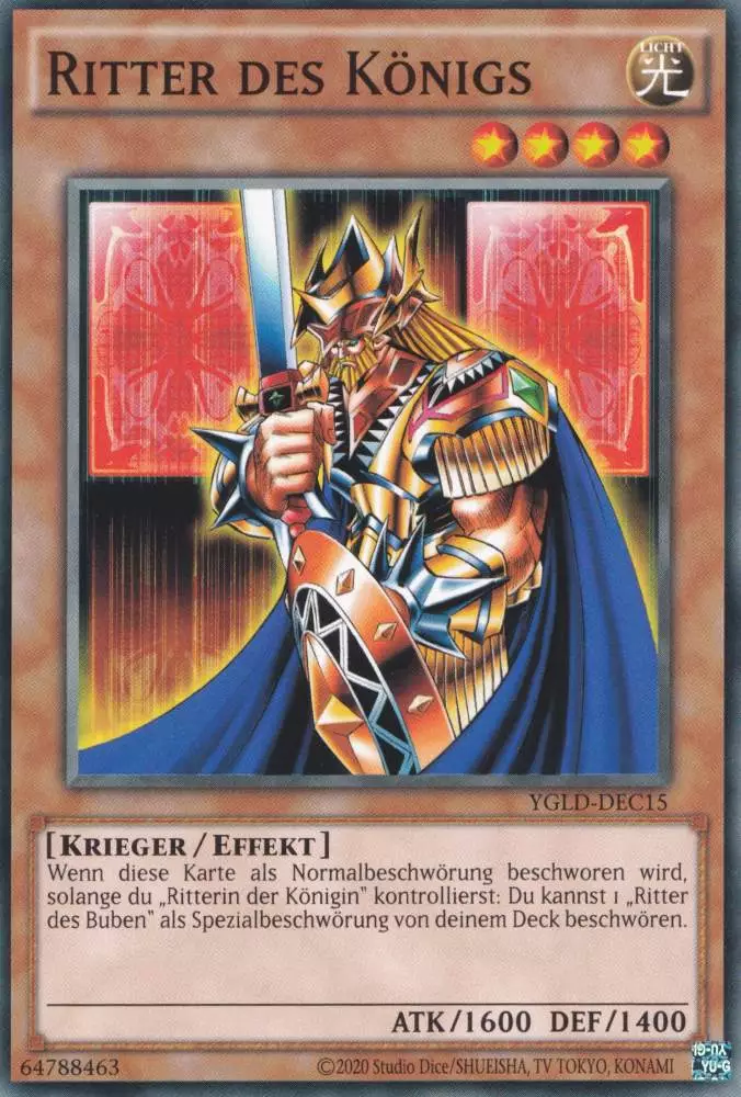 Ritter des Königs YGLD-DEC15 ist in Common Yu-Gi-Oh Karte aus Yugis Legendary Decks - King of Games unlimitiert
