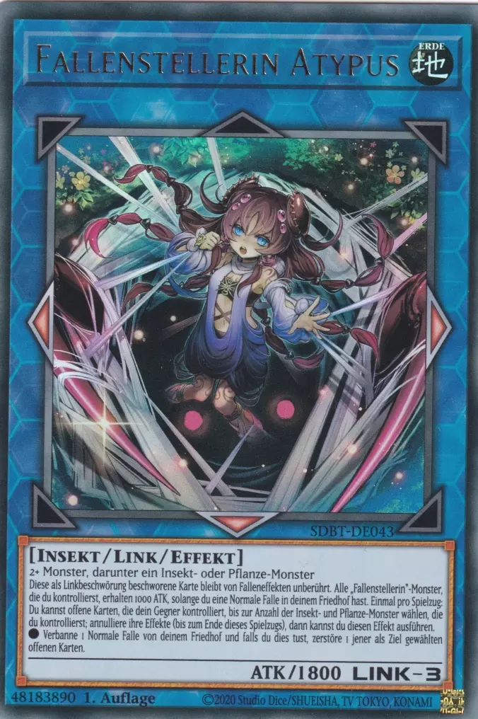 Fallenstellerin Atypus SDBT-DE043 ist in Ultra Rare Yu-Gi-Oh Karte aus Structure Deck: Beware of Traptrix 1.Auflage