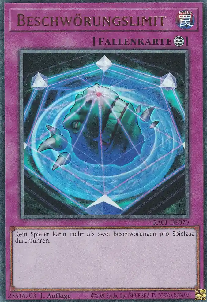 Beschwörungslimit RA01-DE070 ist in Ultra Rare Yu-Gi-Oh Karte aus 25th Anniversary Rarity Collection 1.Auflage