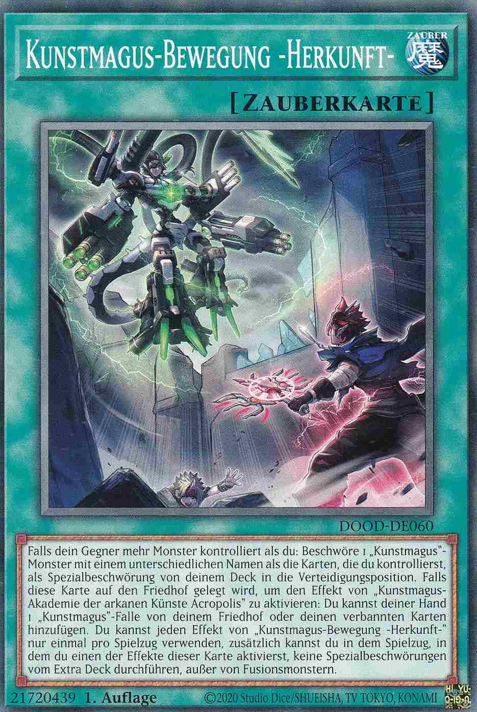 Kunstmagus-Bewegung -Herkunft- DOOD-DE060 ist in Common Yu-Gi-Oh Karte aus Doom of Dimensions 1.Auflage