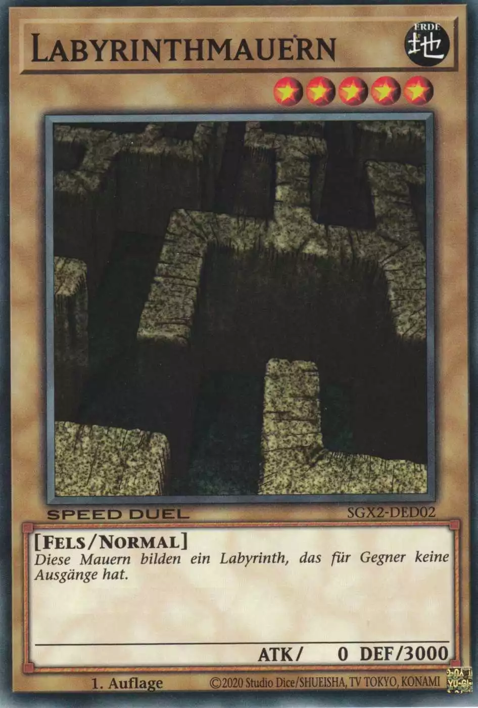 Labyrinthmauern SGX2-DED02 ist in Common Yu-Gi-Oh Karte aus Speed Duel GX: Midterm Paradox 1.Auflage