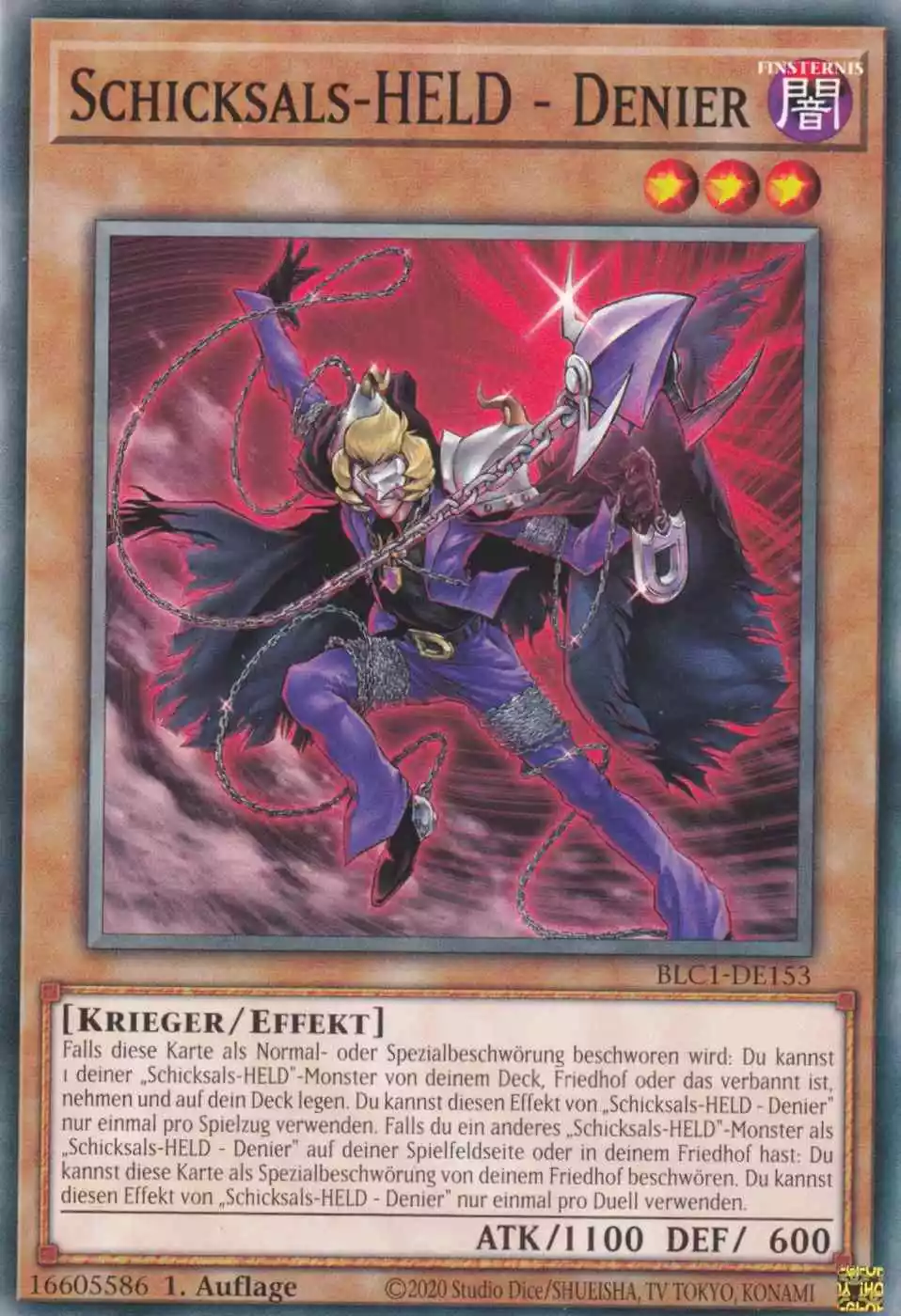 Schicksals-HELD - Denier BLC1-DE153 ist in Common Yu-Gi-Oh Karte aus Battles of Legend Chapter 1 1.Auflage