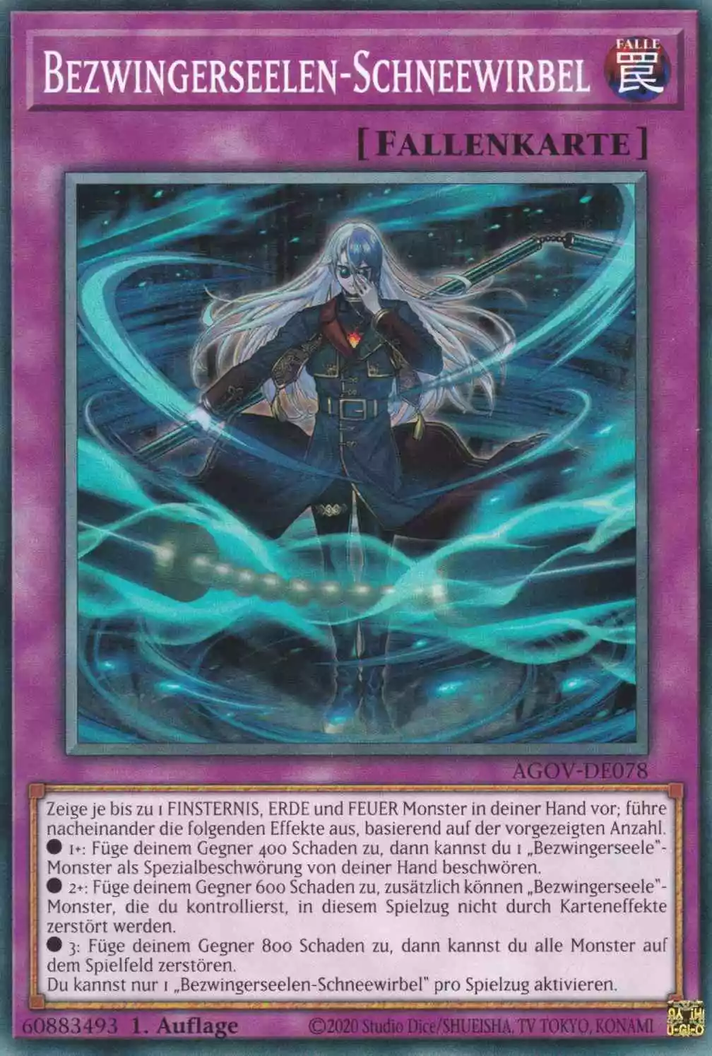 Bezwingerseelen-Schneewirbel AGOV-DE078 ist in Common Yu-Gi-Oh Karte aus Age of Overlord 1.Auflage