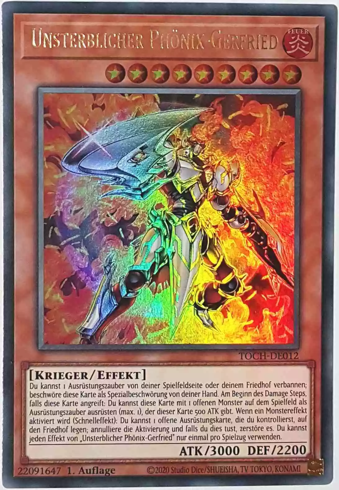 Unsterblicher Phönix-Gerfried TOCH-DE012 ist in Ultra Rare Yu-Gi-Oh Karte aus Toon Chaos 1.Auflage