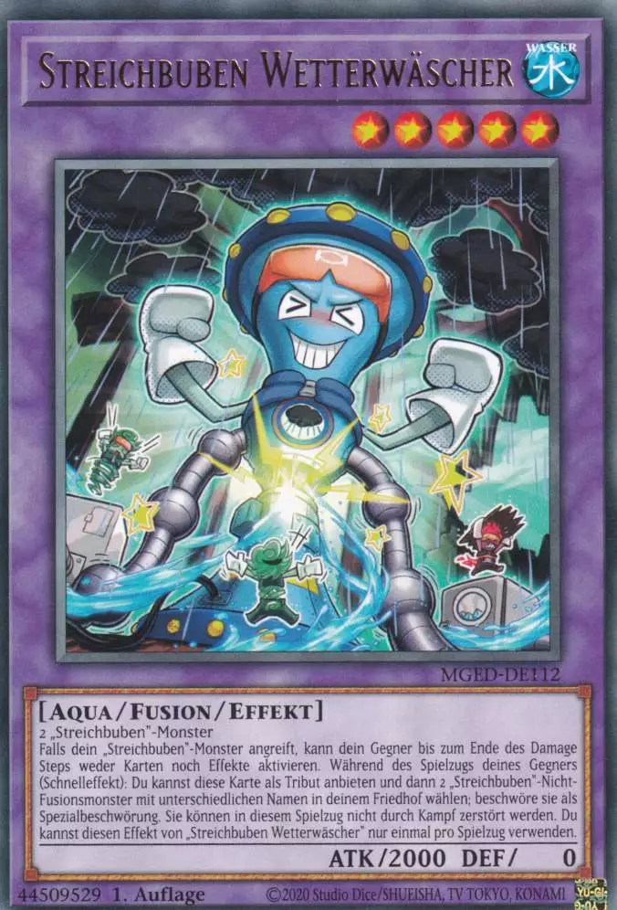 Streichbuben Wetterwäscher MGED-DE112 ist in Rare Yu-Gi-Oh Karte aus Maximum Gold El Dorado 1.Auflage