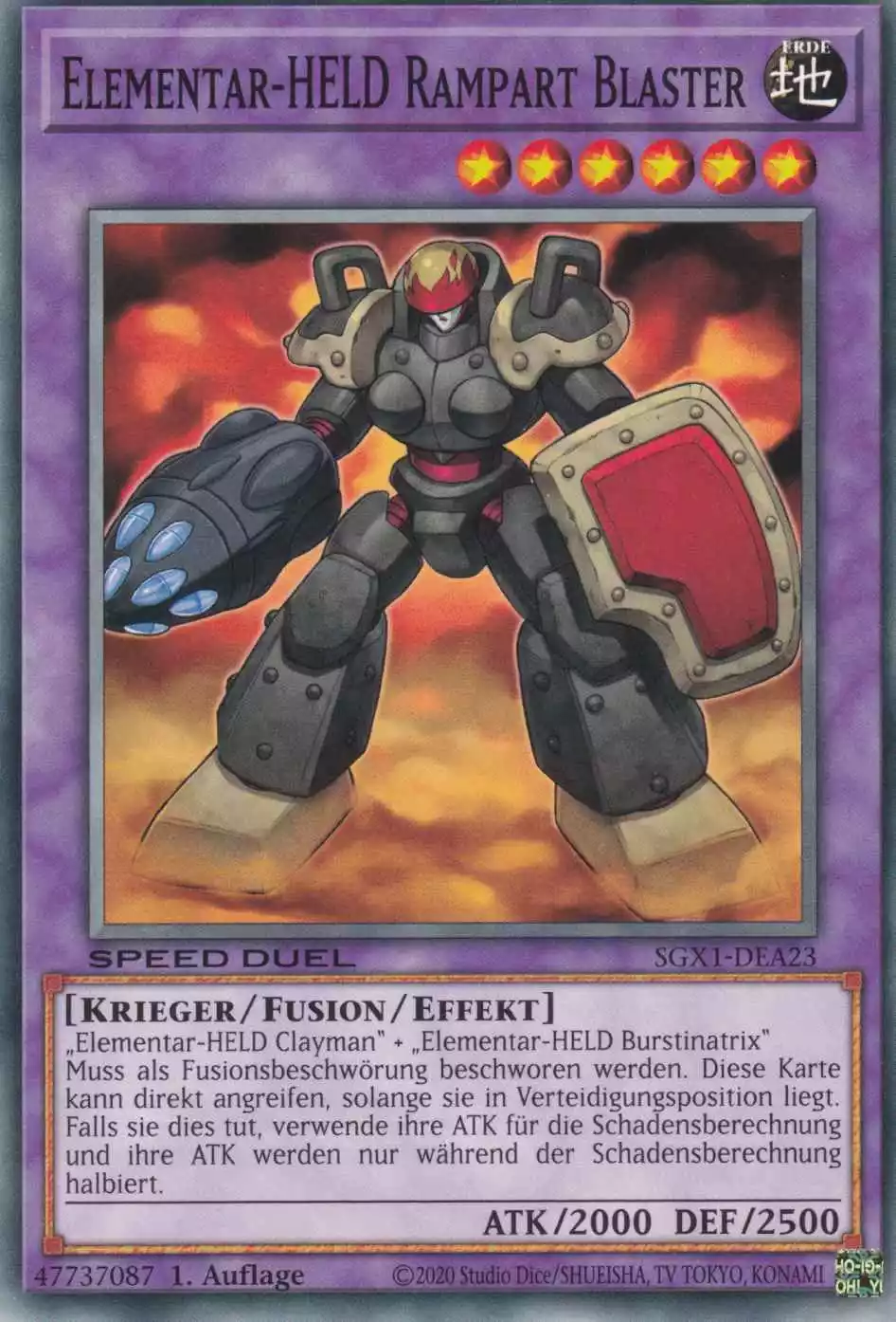 Elementar-HELD Rampart Blaster SGX1-DEA23 ist in Common Yu-Gi-Oh Karte aus Speed Duel GX Duel Academy Box 1.Auflage