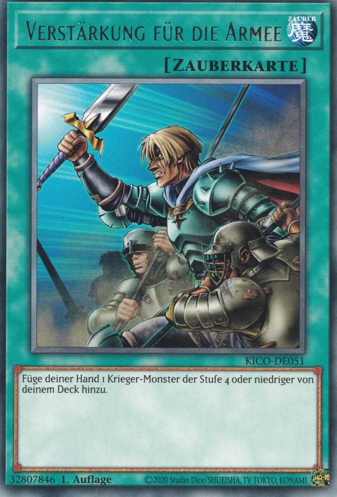 Verstärkung für die Armee KICO-DE051 ist in Rare Yu-Gi-Oh Karte aus King's Court 1.Auflage