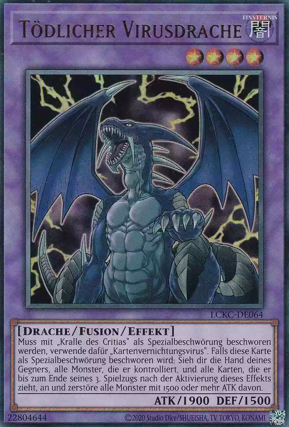 Tödlicher Virusdrache LCKC-DE064 ist in Ultra Rare Yu-Gi-Oh Karte aus Legendary Collection Kaiba unlimitiert