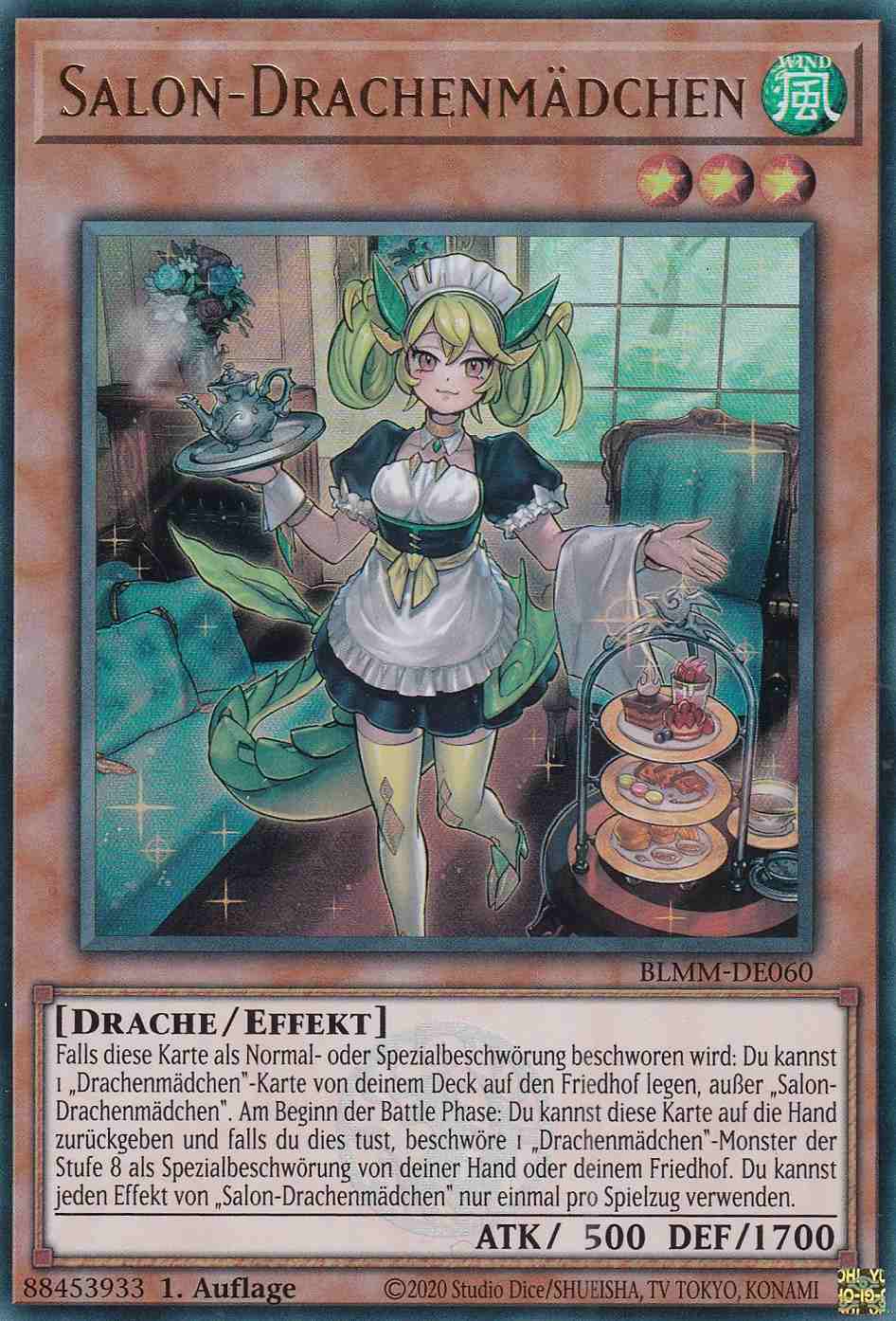 Salon-Drachenmädchen BLMM-DE060 ist in Ultra Rare Yu-Gi-Oh Karte aus Battles of Legend Monster Mayhem 1.Auflage