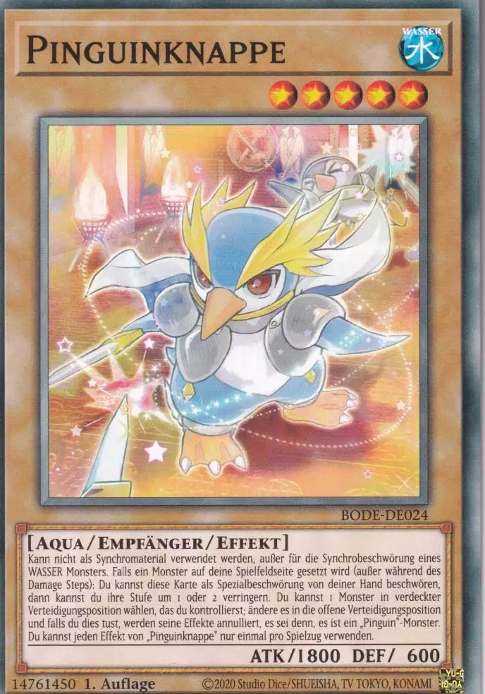 bode-de024-pinguinknappe-common-burst-of-destiny Pinguinknappe BODE-DE024 ist in Common Yu-Gi-Oh Karte aus Burst of Destiny 1.Auflage