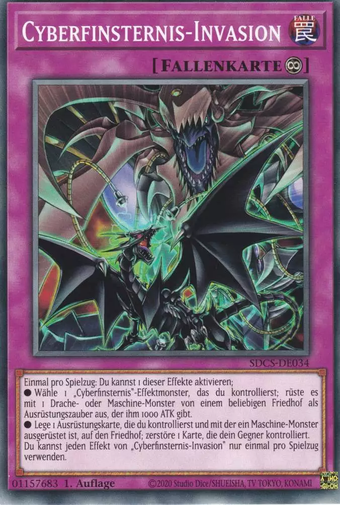 Cyberfinsternis-Invasion SDCS-DE034 ist in Common Yu-Gi-Oh Karte aus Cyber Strike 1.Auflage