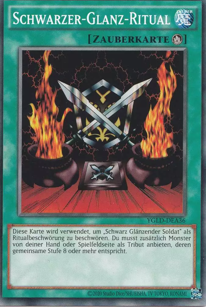 Schwarzer-Glanz-Ritual YGLD-DEA36 ist in Common Yu-Gi-Oh Karte aus Yugis Legendary Decks - King of Games unlimitiert