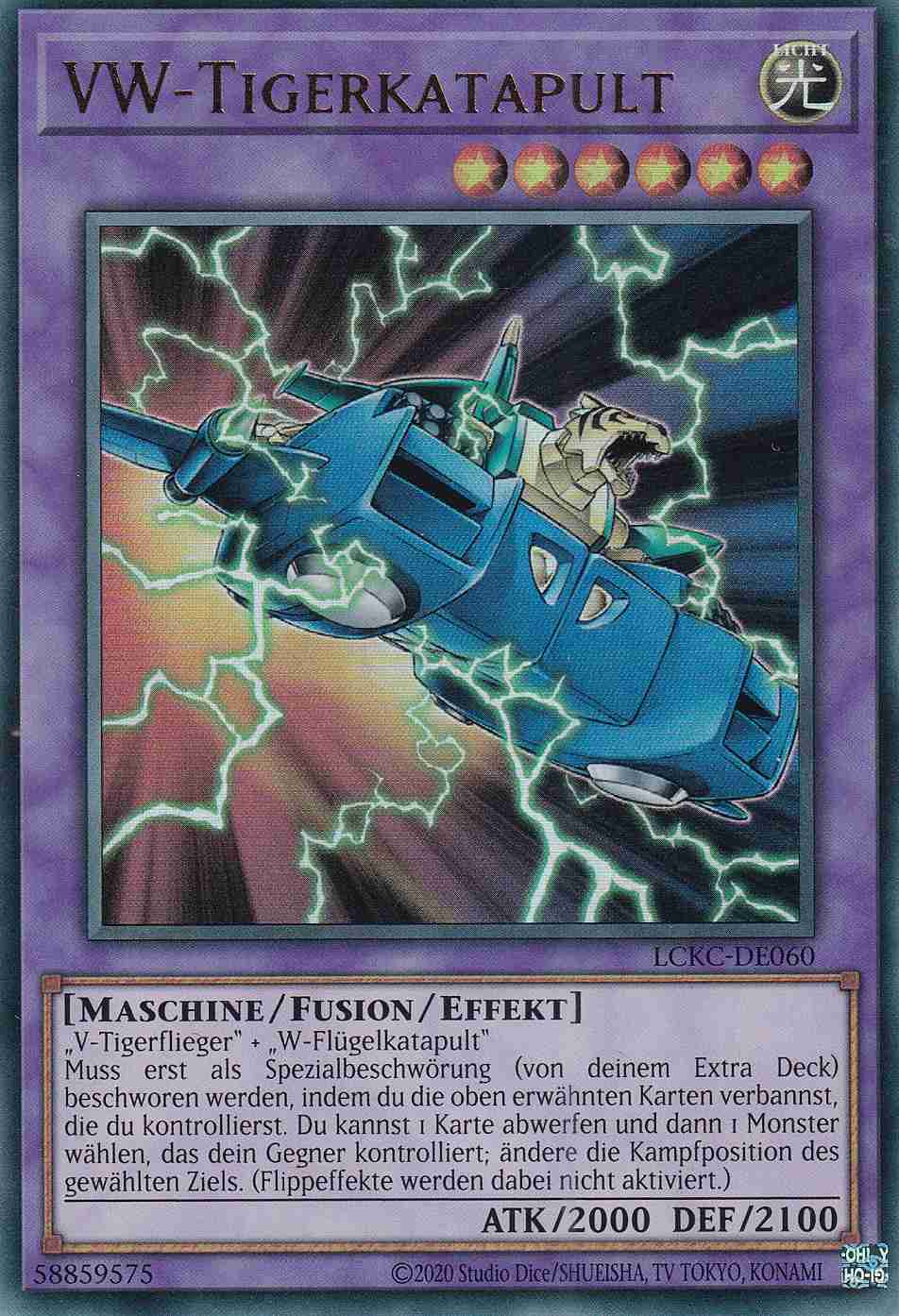 VW-Tigerkatapult Ultra Rare LCKC-DE060 Yugioh Karte VW-Tigerkatapult LCKC-DE060 ist in Ultra Rare Yu-Gi-Oh Karte aus Legendary Collection Kaiba unlimitiert