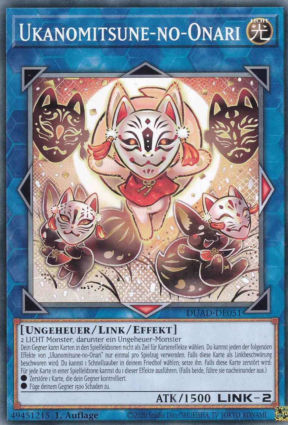 Ukanomitsune-no-Onari DUAD-DE051 ist in Common Yu-Gi-Oh Karte aus Duelist’s Advance 1.Auflage