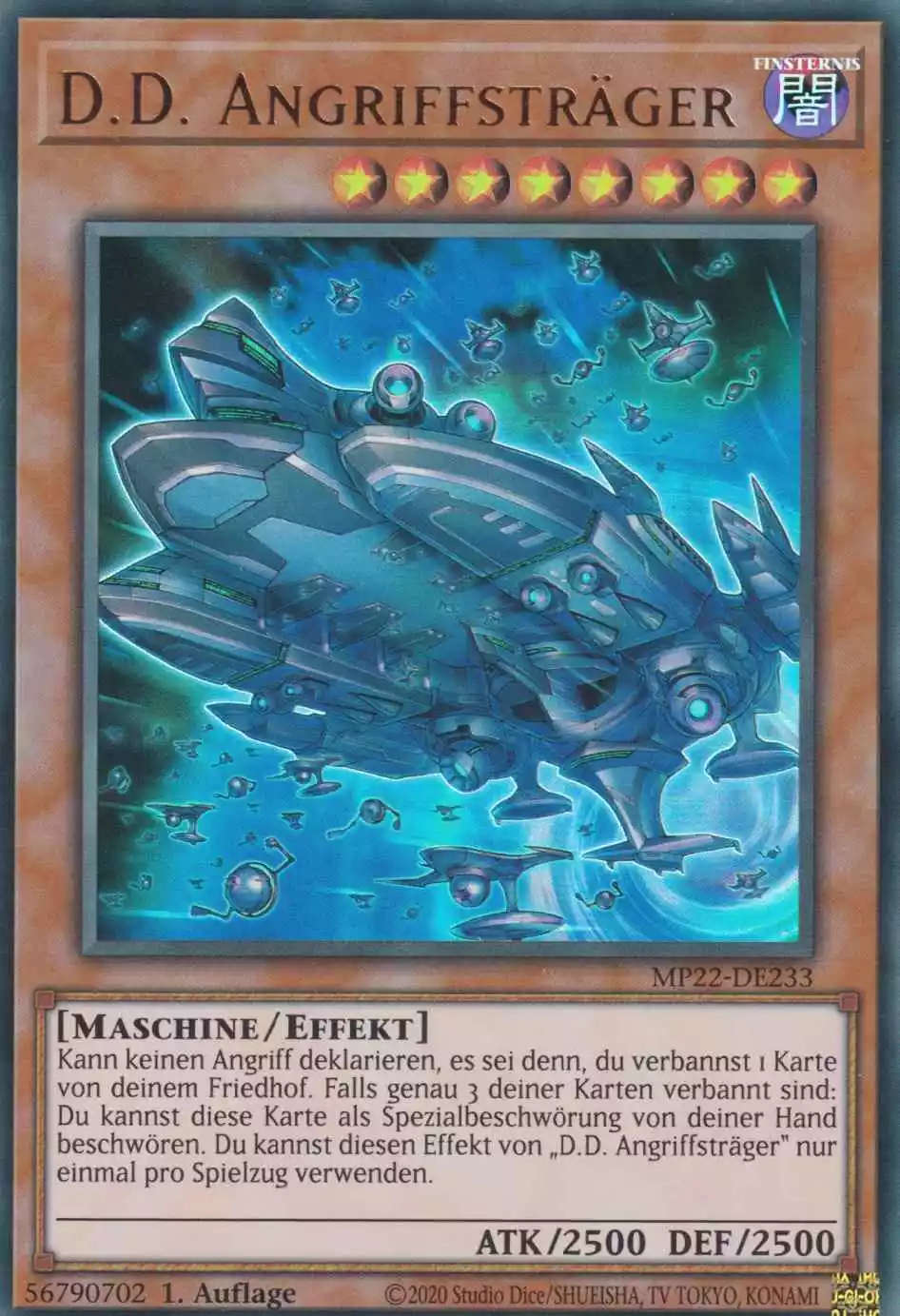 D.D. Angriffsträger MP22-DE233 ist in Ultra Rare Yu-Gi-Oh Karte aus Tin of the Pharaoh’s Gods 1.Auflage