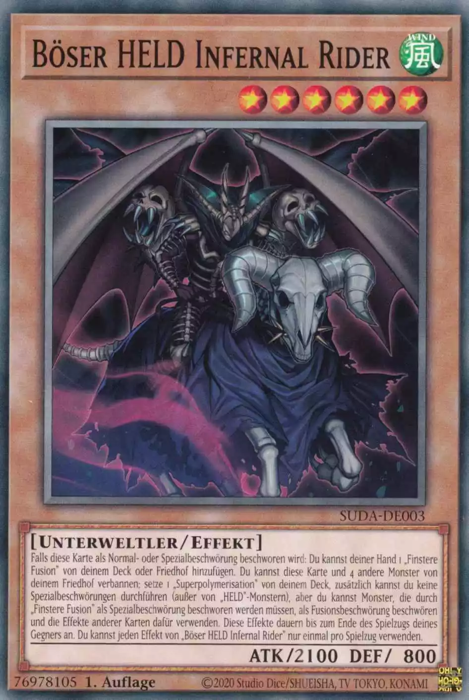 Böser HELD Infernal Rider SUDA-DE003 ist in Common Yu-Gi-Oh Karte aus Supreme Darkness 1.Auflage