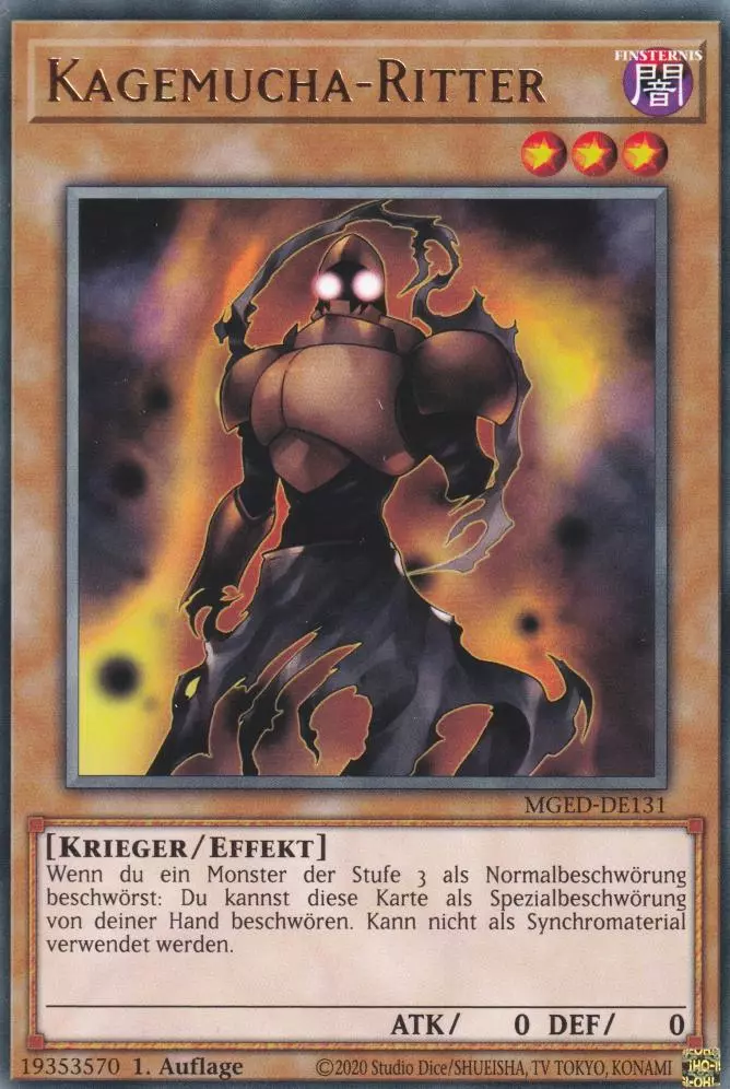 Kagemucha-Ritter MGED-DE131 ist in Rare Yu-Gi-Oh Karte aus Maximum Gold El Dorado 1.Auflage