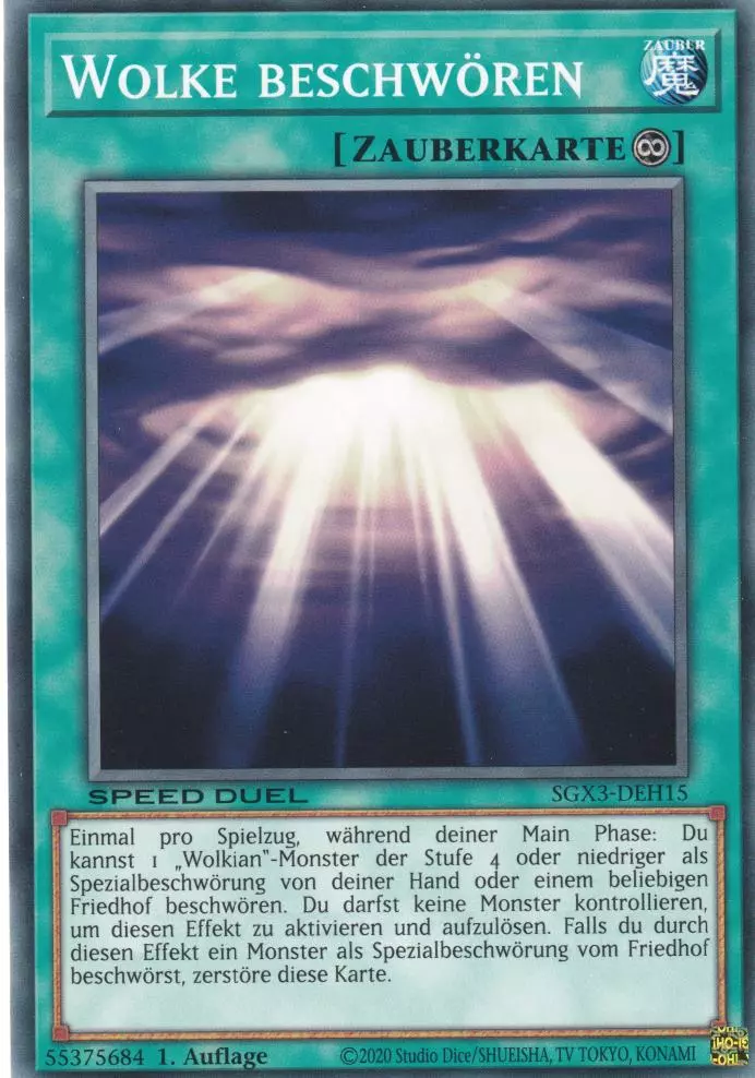 Wolke beschwören SGX3-DEH15 ist in Common Yu-Gi-Oh Karte aus Speed Duel GX: Duelists of Shadows 1.Auflage