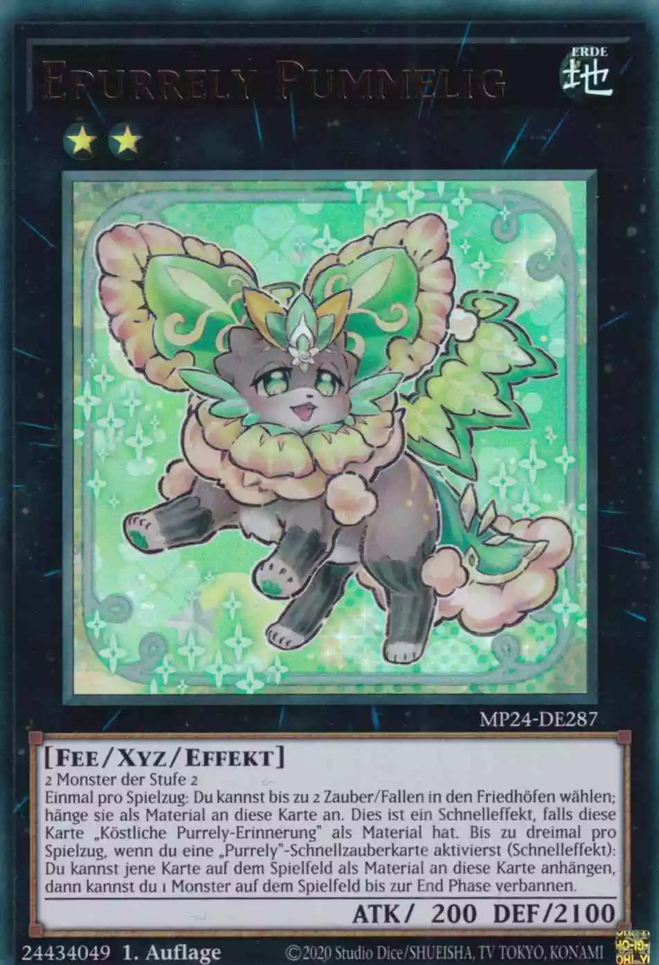 Epurrely Pummelig Ultra Rare MP24-DE287 Yugioh Karte Epurrely Pummelig MP24-DE287 ist in Ultra Rare Yu-Gi-Oh Karte aus 25th Anniversary Tin Dueling Mirrors 1.Auflage