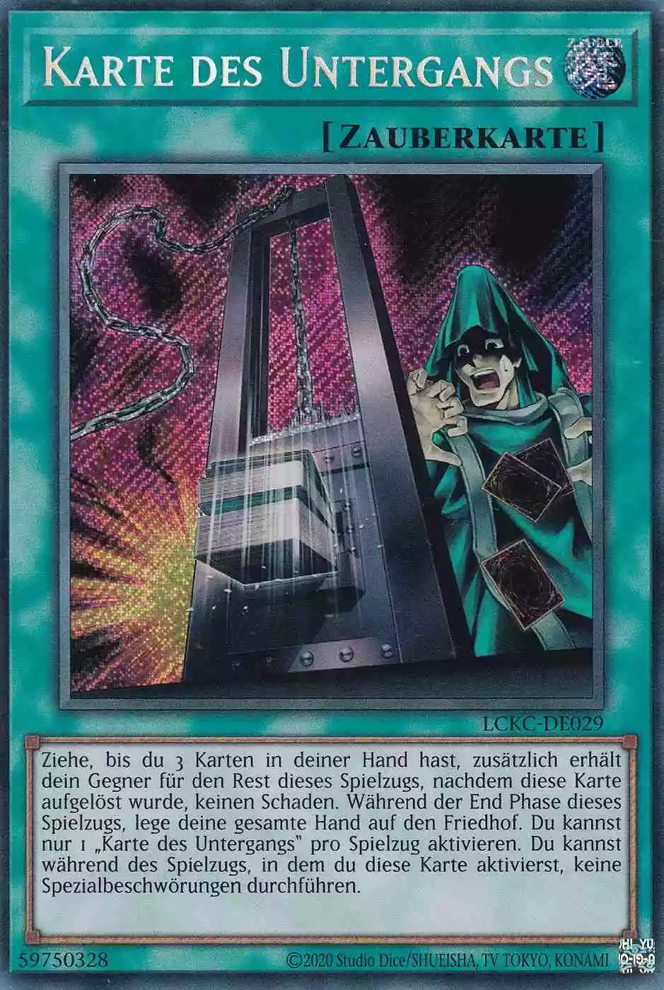 Karte des Untergangs LCKC-DE029 ist in Secret Rare Yu-Gi-Oh Karte aus Legendary Collection Kaiba unlimitiert