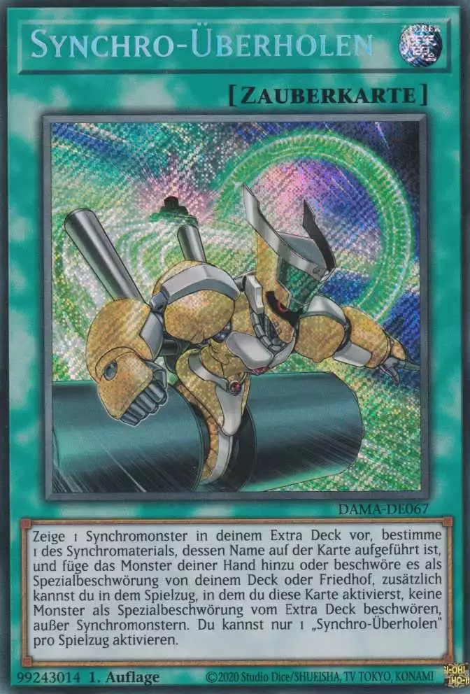Synchro-Überholen DAMA-DE067 ist in Secret Rare Yu-Gi-Oh Karte aus Dawn of Majesty 1.Auflage