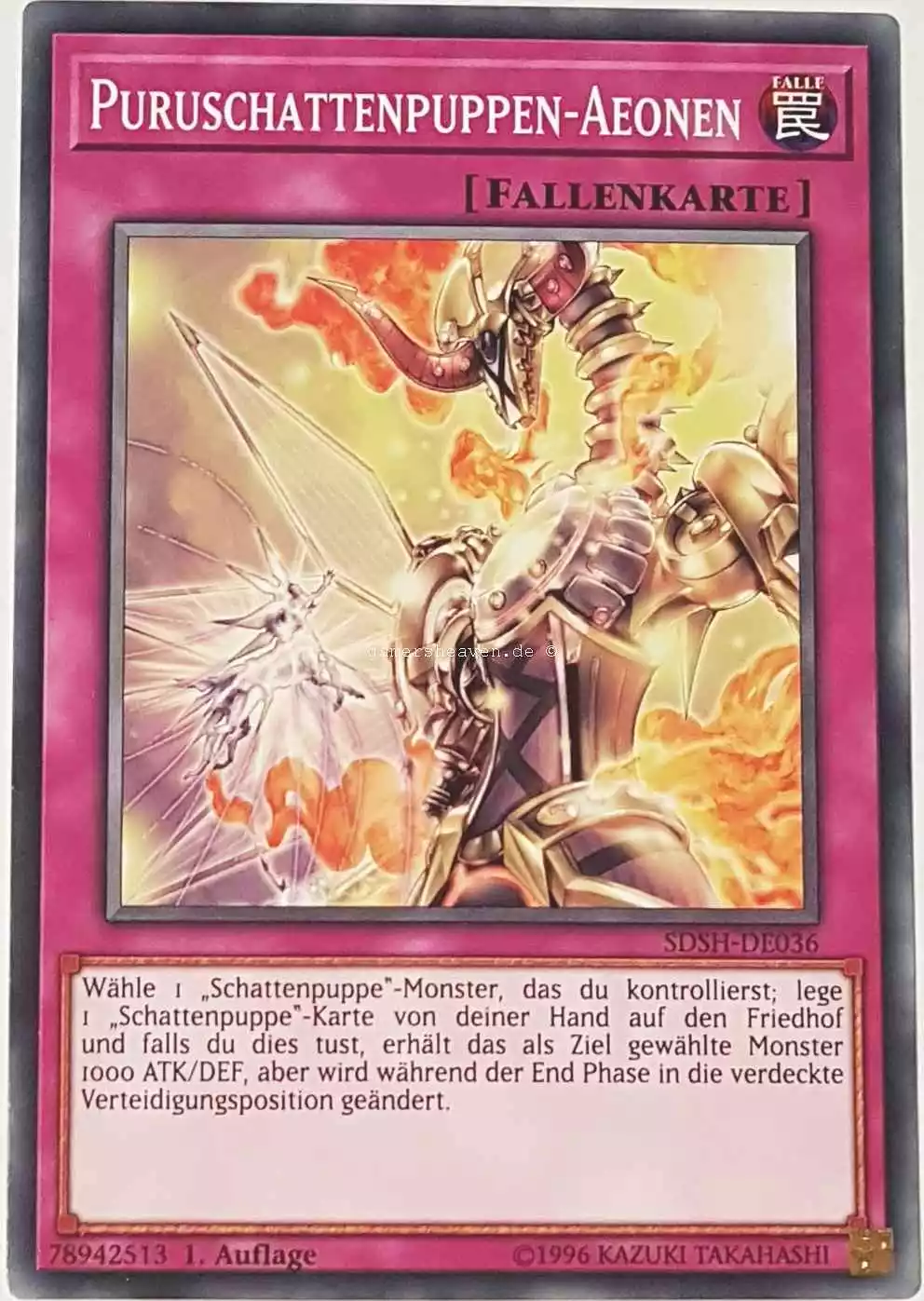 Puruschattenpuppen-Aeonen SDSH-DE036 ist in Common Yu-Gi-Oh Karte aus Shaddoll Showdown 1.Auflage