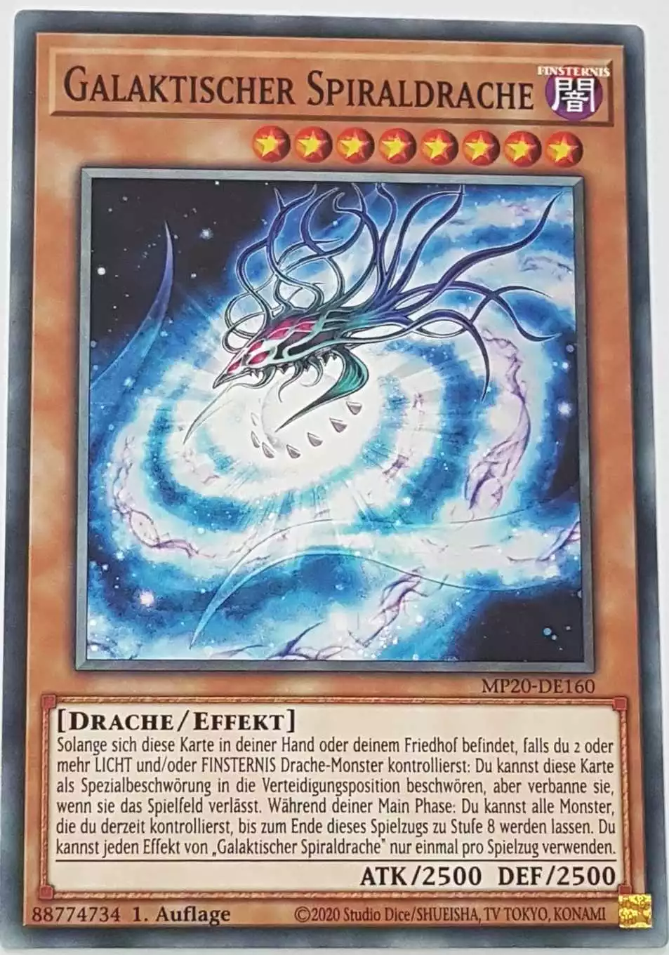 Galaktischer Spiraldrache MP20-DE160 ist in Common Yu-Gi-Oh Karte aus 2020 Tin of Lost Memories 1.Auflage