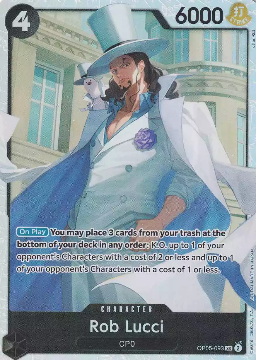 Rob Lucci OP05-093 ist in Super Rare. Die One Piece Karte ist aus Awakening of the New Era in Normal Art.