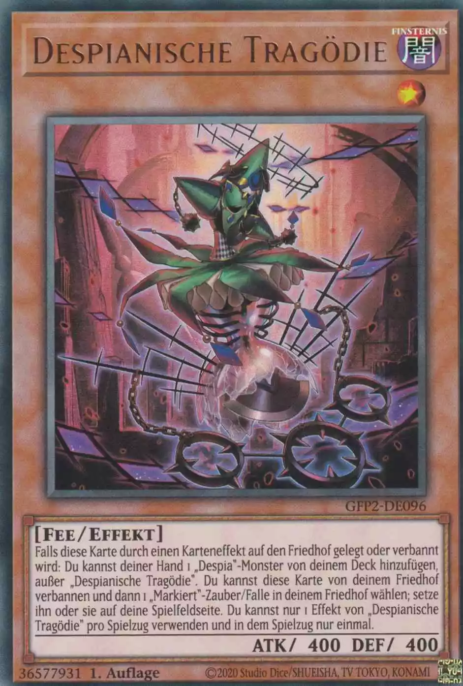 Despianische Tragödie GFP2-DE096 ist in Ultra Rare Yu-Gi-Oh Karte aus Ghosts from the Past The 2nd Haunting 1.Auflage