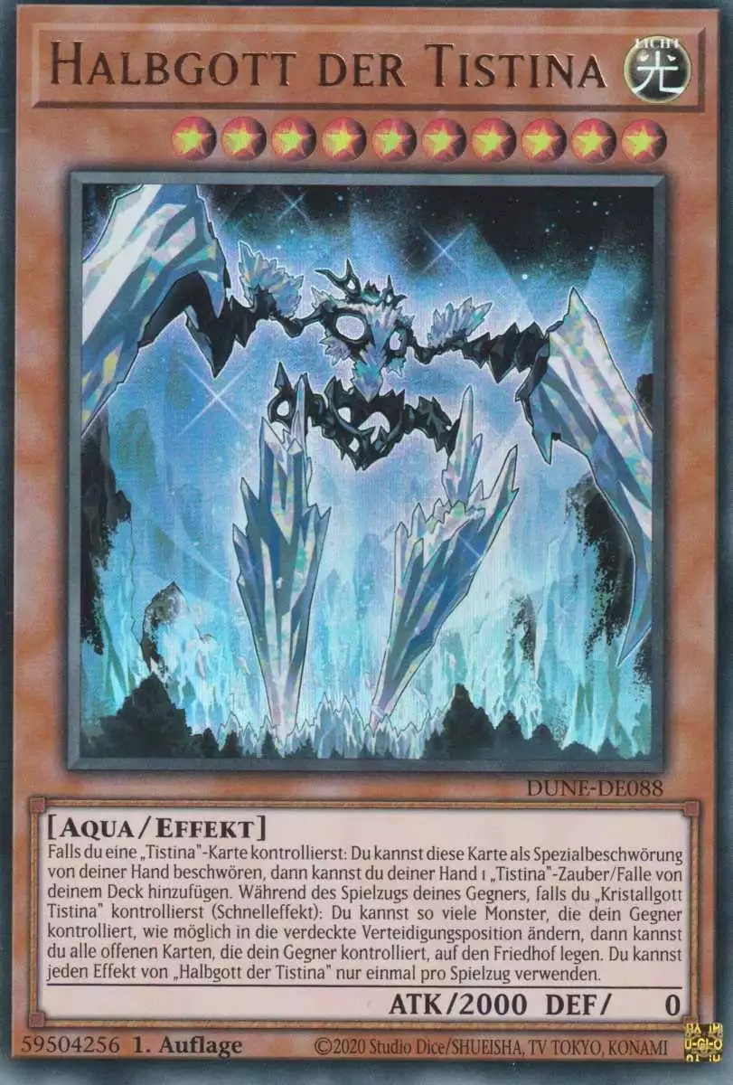 Halbgott der Tistina DUNE-DE088 ist in Ultra Rare Yu-Gi-Oh Karte aus Duelist Nexus 1.Auflage