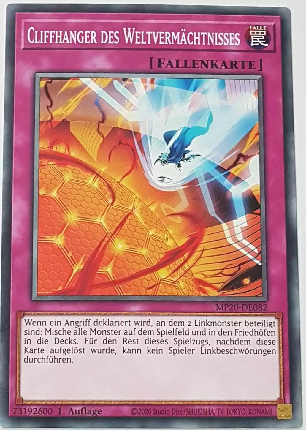 mp20-de082-cliffhanger-des-weltvermaechtnisses-common Cliffhanger des Weltvermächtnisses MP20-DE082 ist in Common Yu-Gi-Oh Karte aus 2020 Tin of Lost Memories 1.Auflage