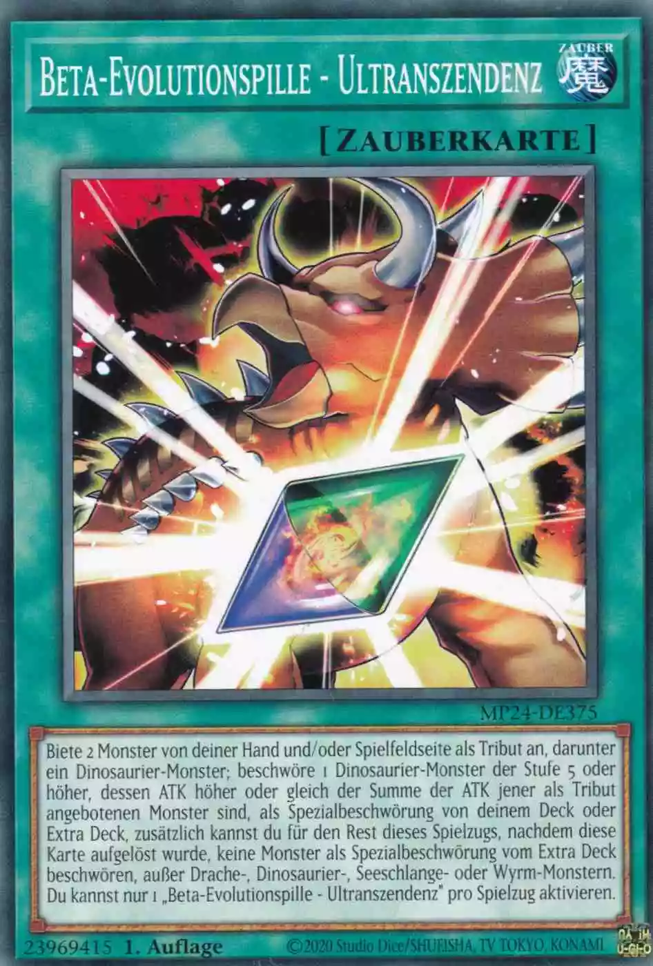 Beta-Evolutionspille - Ultranszendenz MP24-DE375 ist in Common Yu-Gi-Oh Karte aus 25th Anniversary Tin Dueling Mirrors 1.Auflage