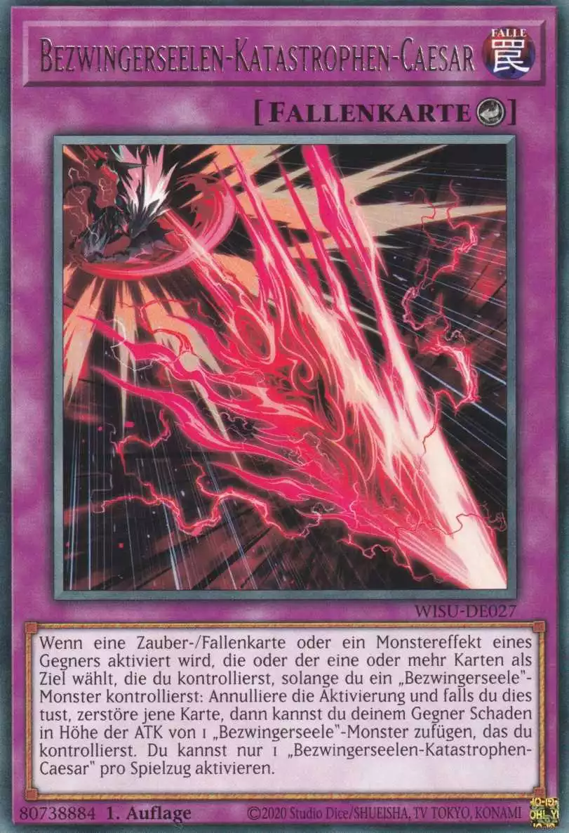 Bezwingerseelen-Katastrophen-Caesar WISU-DE027 ist in Rare Yu-Gi-Oh Karte aus Wild Survivors 1.Auflage