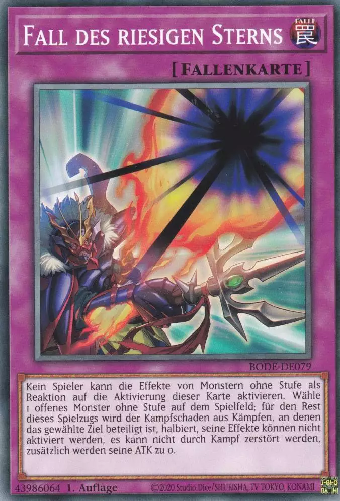 Fall des riesigen Sterns BODE-DE079 ist in Common Yu-Gi-Oh Karte aus Burst of Destiny 1.Auflage