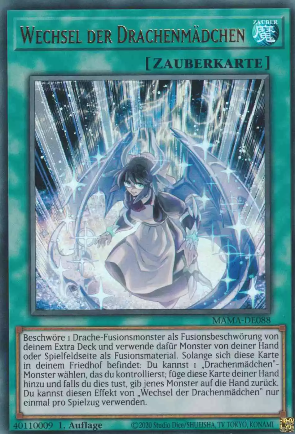 Wechsel der Drachenmädchen MAMA-DE088 ist in Ultra Rare Yu-Gi-Oh Karte aus Magnificent Mavens 1.Auflage