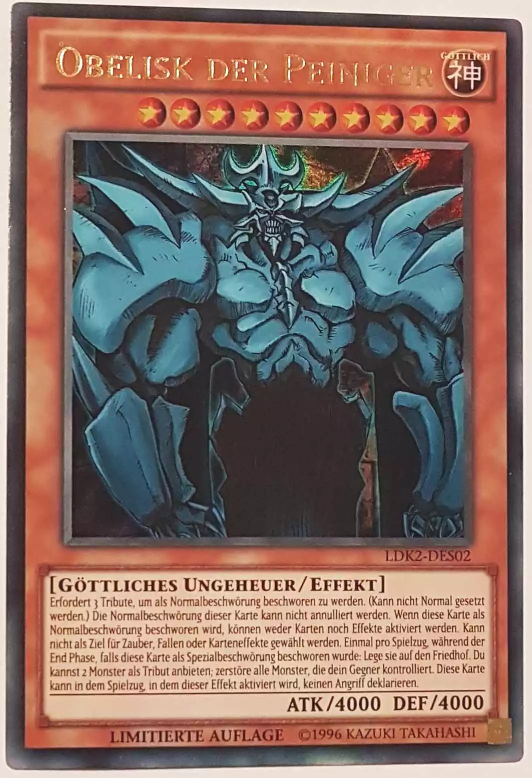 Obelisk der Peiniger LDK2-DES02 ist in Ultra Rare Yu-Gi-Oh Karte aus Legendary Decks 2 Limitierte Auflage 