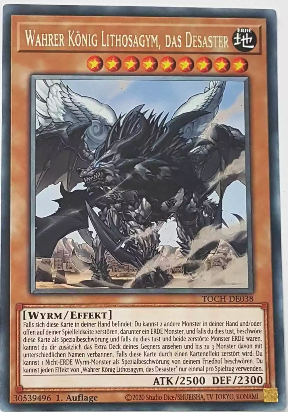 Wahrer König Lithosagym, das Desaster TOCH-DE038 ist in Rare Yu-Gi-Oh Karte aus Toon Chaos 1.Auflage