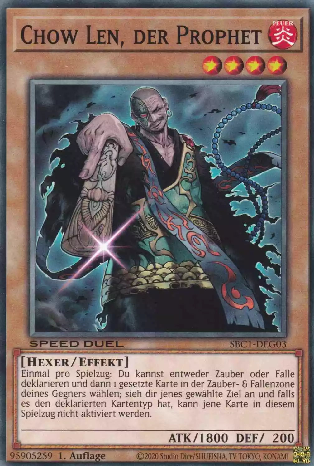 Chow Len, der Prophet SBC1-DEG03 ist in Common Yu-Gi-Oh Karte aus Streets of Battle City 1.Auflage