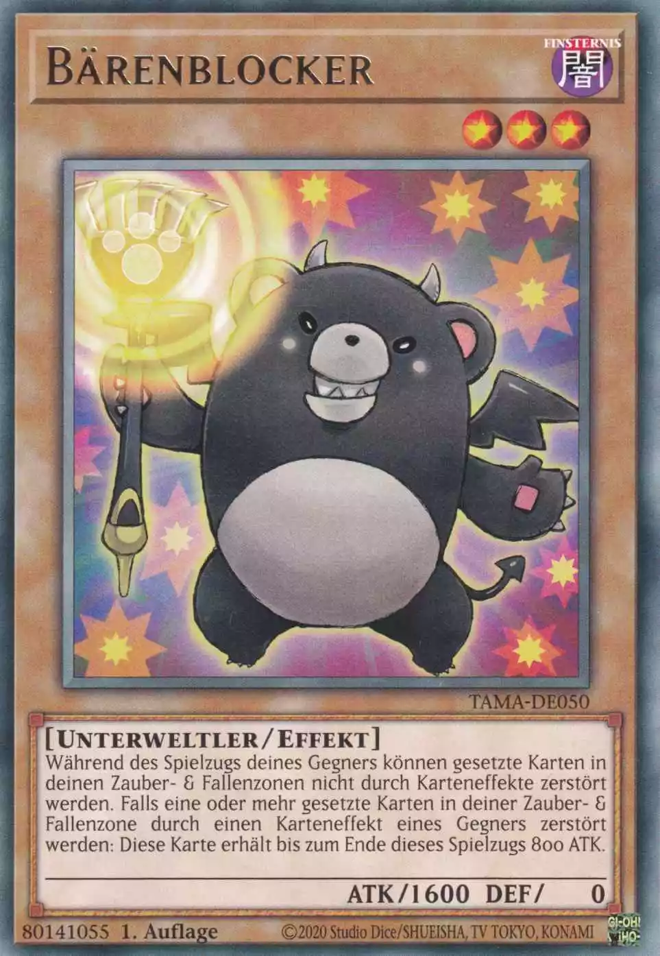 Bärenblocker TAMA-DE050 ist in Rare Yu-Gi-Oh Karte aus Tactical Masters 1.Auflage