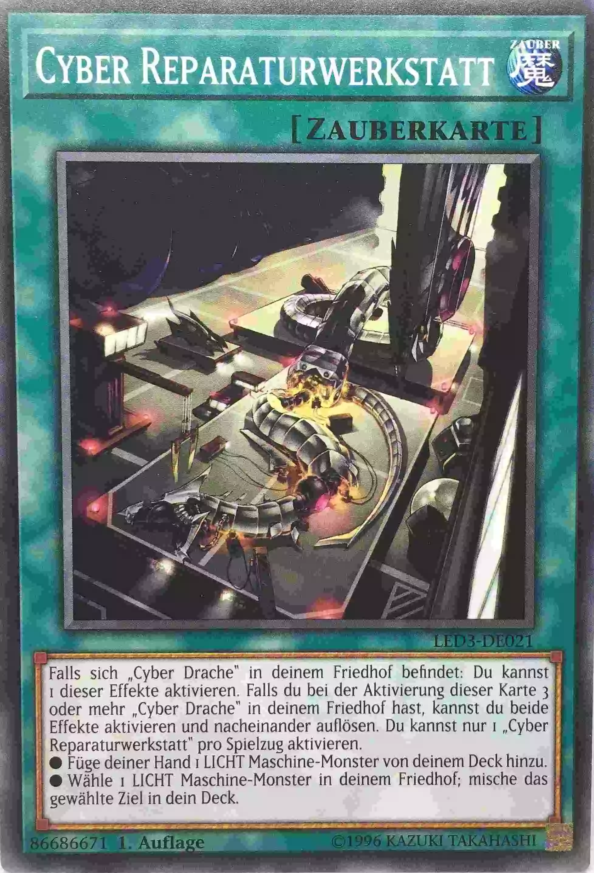 Cyber Reparaturwerkstatt LED3-DE021 ist in Common Yu-Gi-Oh Karte aus Legendary Duelists White Dragon Abyss 1. Auflage