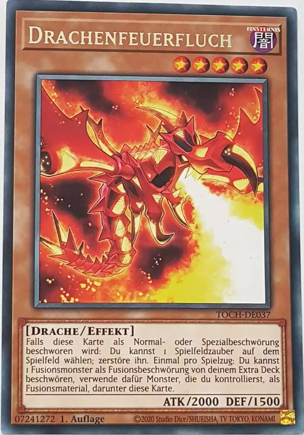 Drachenfeuerfluch TOCH-DE037 ist in Rare Yu-Gi-Oh Karte aus Toon Chaos 1.Auflage