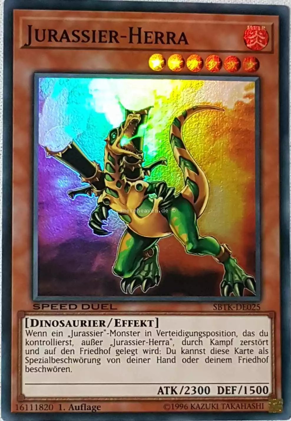 Jurassier-Herra SBTK-DE025 ist in Super Rare aus Speed Duel: Trials of the Kingdom 1.Auflage