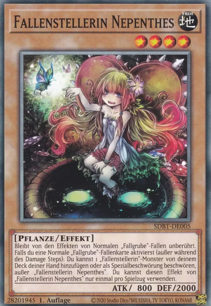 Fallenstellerin Nepenthes SDBT-DE005 ist in Common Yu-Gi-Oh Karte aus Structure Deck: Beware of Traptrix 1.Auflage